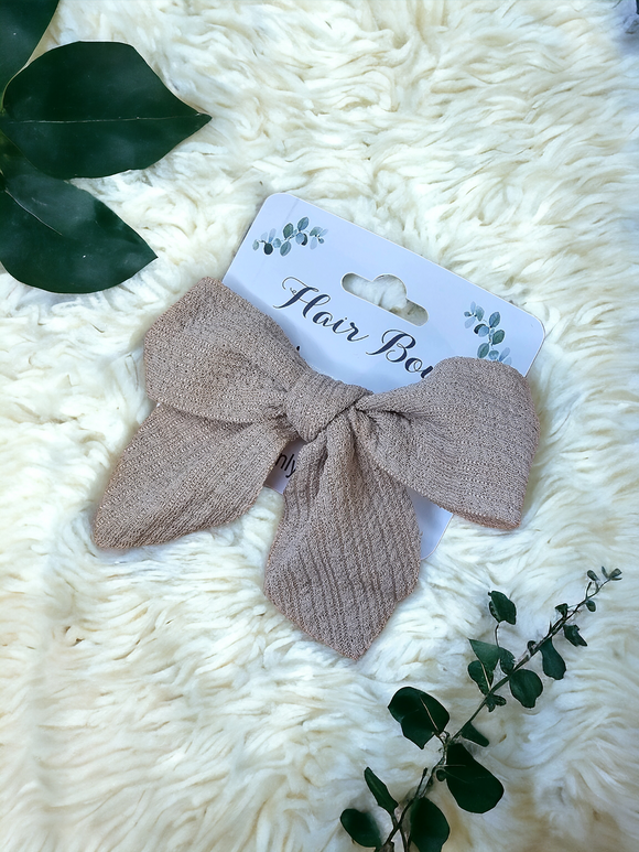 Small hair bow - Light brown