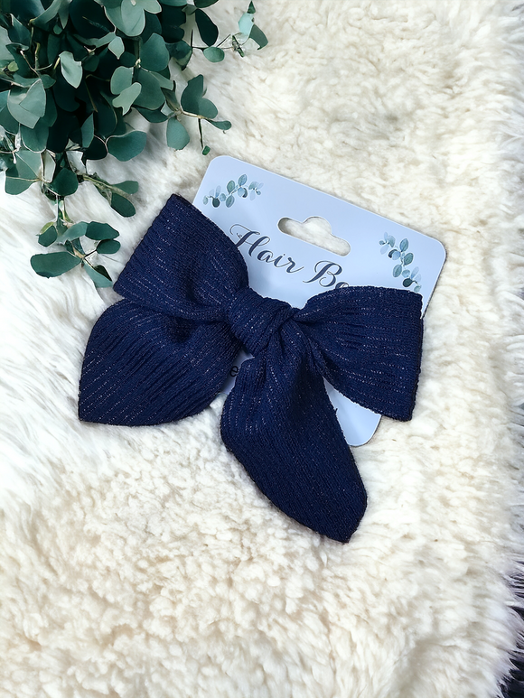 Small hair bow - Navy blue