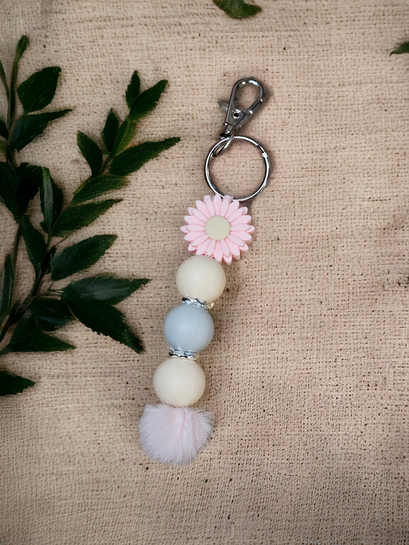 Small Keyring - Pink Flower