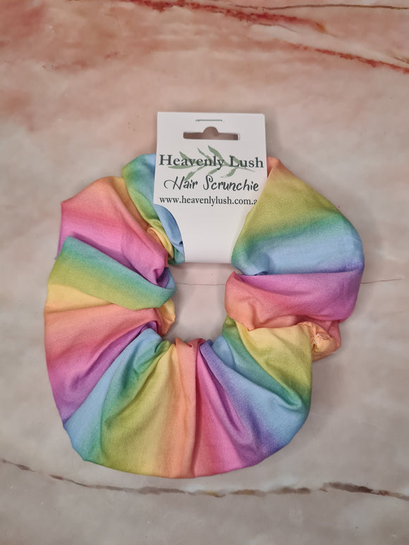 Extra Large Hair Scrunchie - Pastel Rainbow