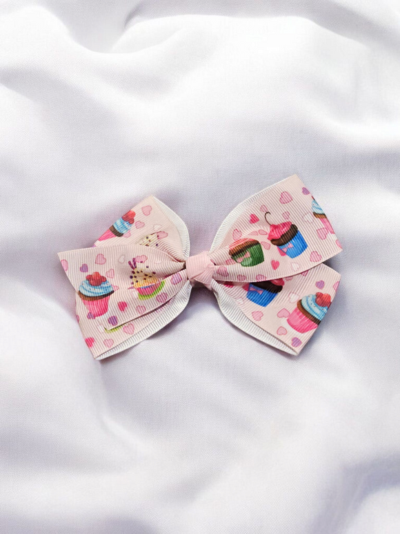 Kids Medium Hair bow - Cupcakes