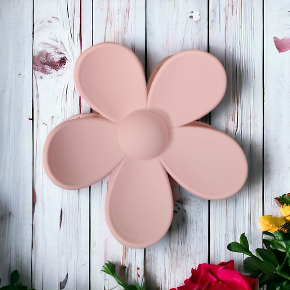 Round Flower Claw Clip - Pastel Pink
