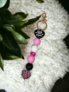 Large Keyring - Dog Mom (Pink)
