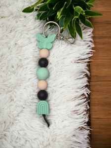Large Keyring - Green Butterfly