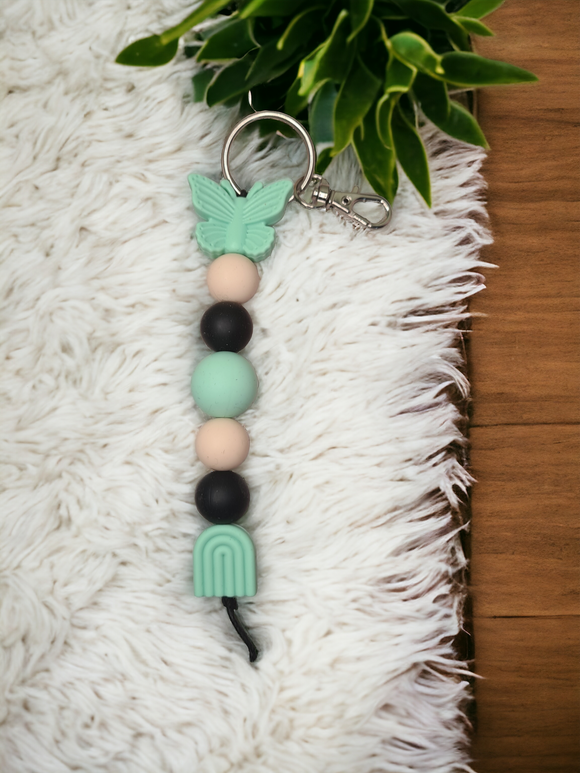 Large Keyring - Green Butterfly