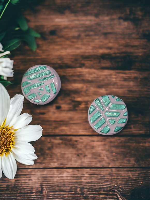 Mint Green Patterned Studs