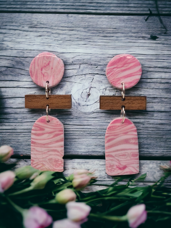 Pink Patterned Dangles