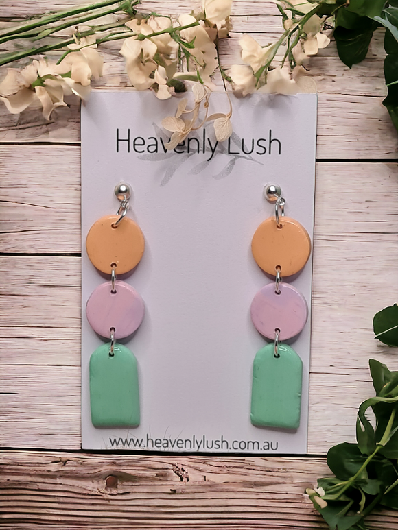 Orange, Pink/Purple & Mint Green Dangles