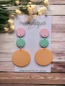 Light Pink, Mint Green & Orange Dangles