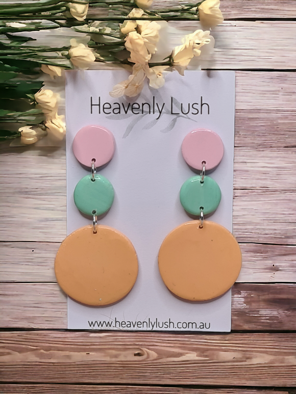 Light Pink, Mint Green & Orange Dangles