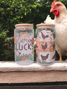 "Zero Clucks Given" 16oz Tumbler (clear)