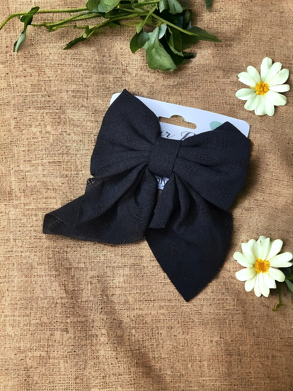 Medium Hair Bow - Black