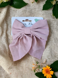 Medium Hair Bow - Blush Pink