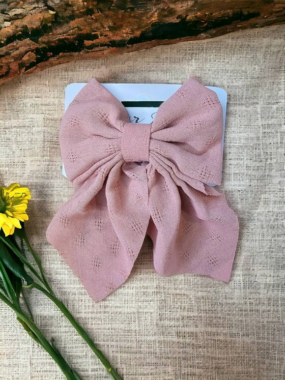 Medium Hair Bow - Dusty Pink