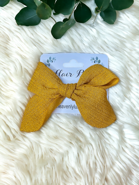 Small hair bow - Mustard