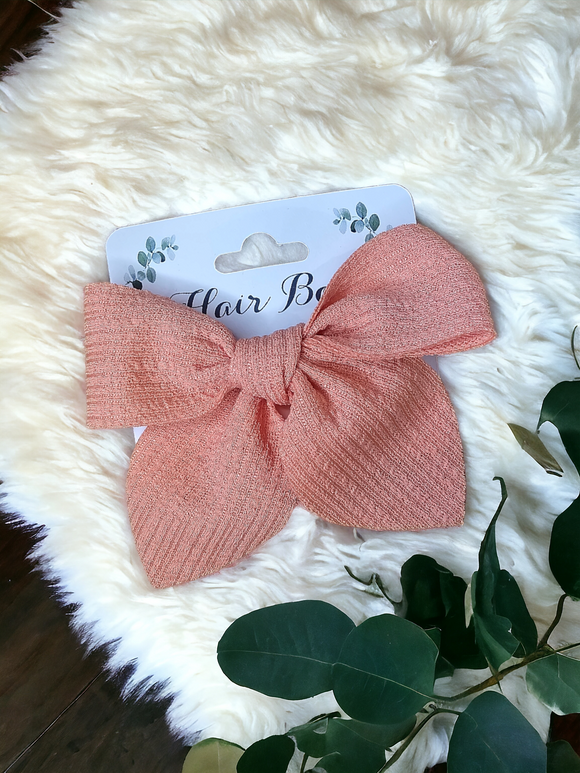 Small hair bow - Rosey Pink
