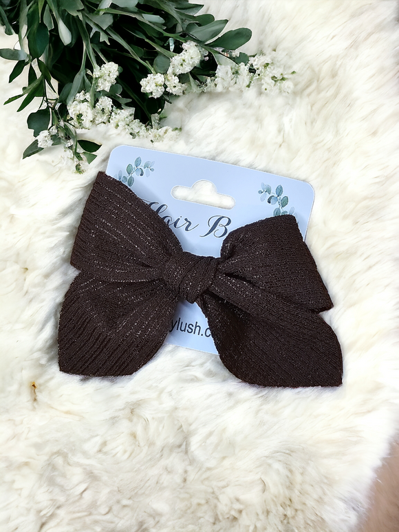Small hair bow - dark brown