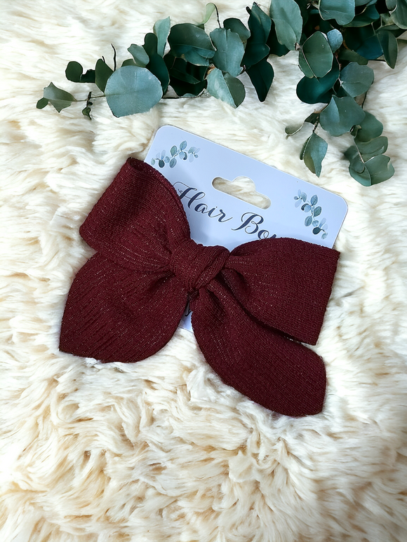 Small hair bow - maroon
