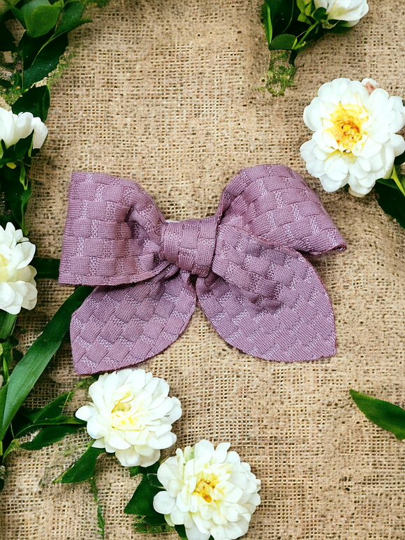 Small hair bow (textured) - purple iris