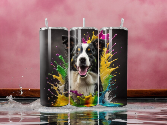 20oz - Border Collie Paint Splash