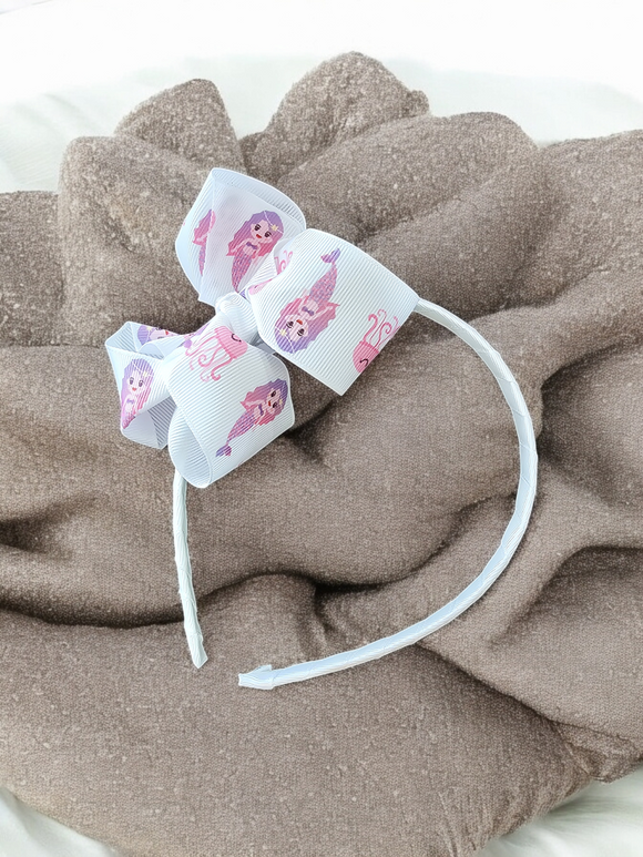 Kids headband - mermaids on bow
