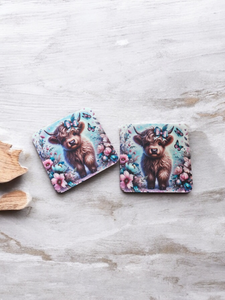 Highland Cow & Butterflies