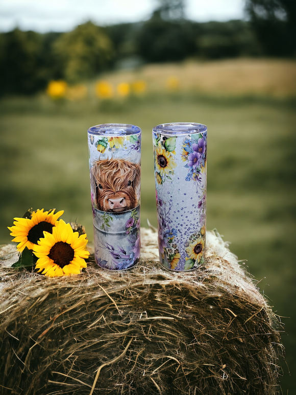 20oz Skinny Tumbler - Highland Cow