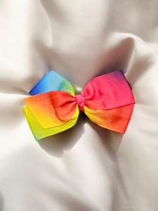 Kids Medium Hair Bow - Rainbow