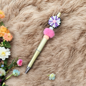 Beaded Pen - Coloured Flower