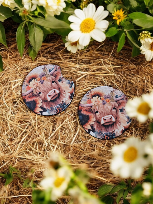 Car Coasters - Highland Cow