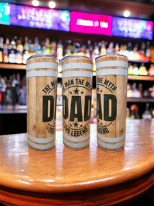 20oz Skinny Tumbler - "DAD - The Man, The Myth, The Legend"