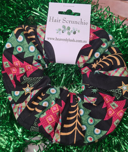 ⭐️30% OFF⭐️ Christmas Hair Scrunchie - Green & Red Christmas Trees