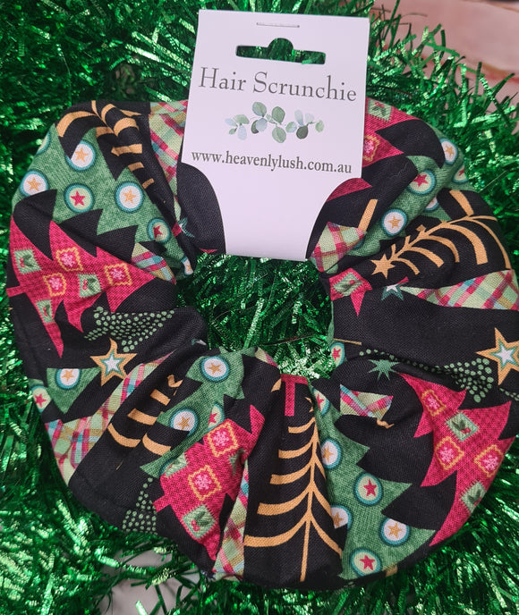 ⭐️30% OFF⭐️ Christmas Hair Scrunchie - Green & Red Christmas Trees