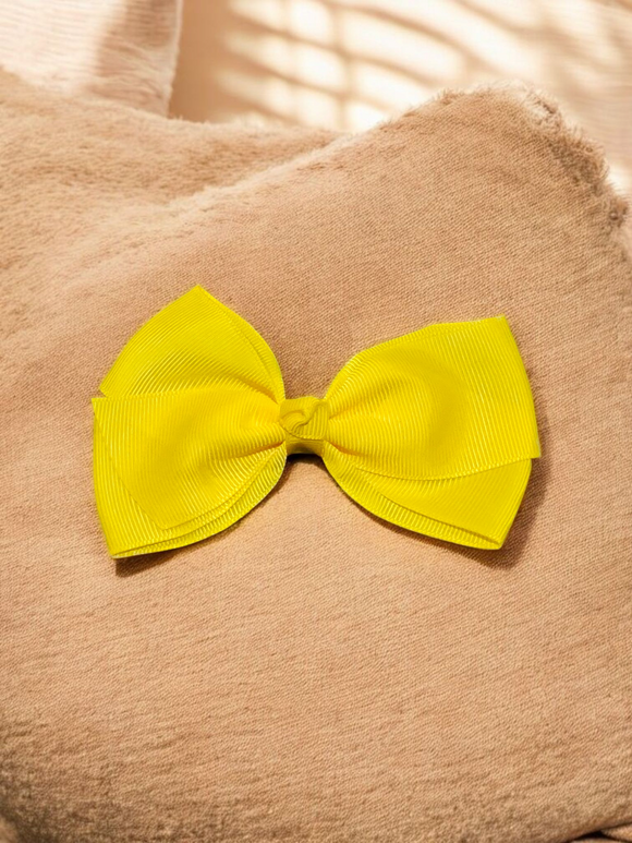 Kids Medium Hair bow - yellow