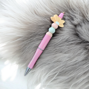 Beaded Pen - Peach Flower