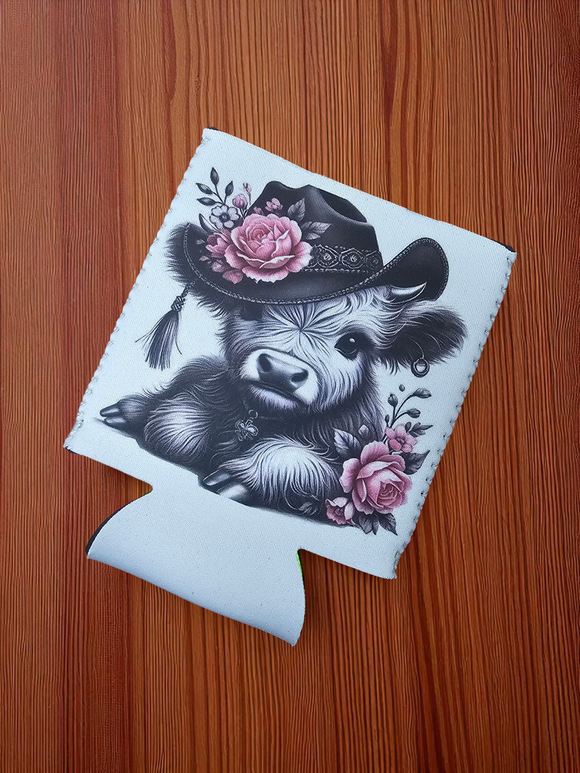 Can Cooler - Country Highland Cow