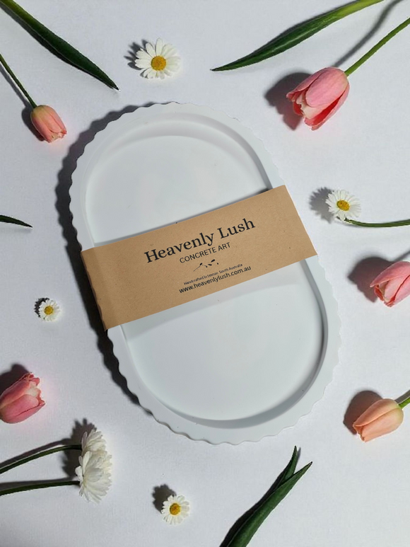 Large Oblong Dish - Mint Green Swirl