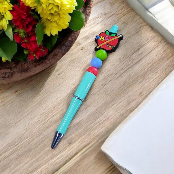 Beaded Pen - Apple (123/abc)