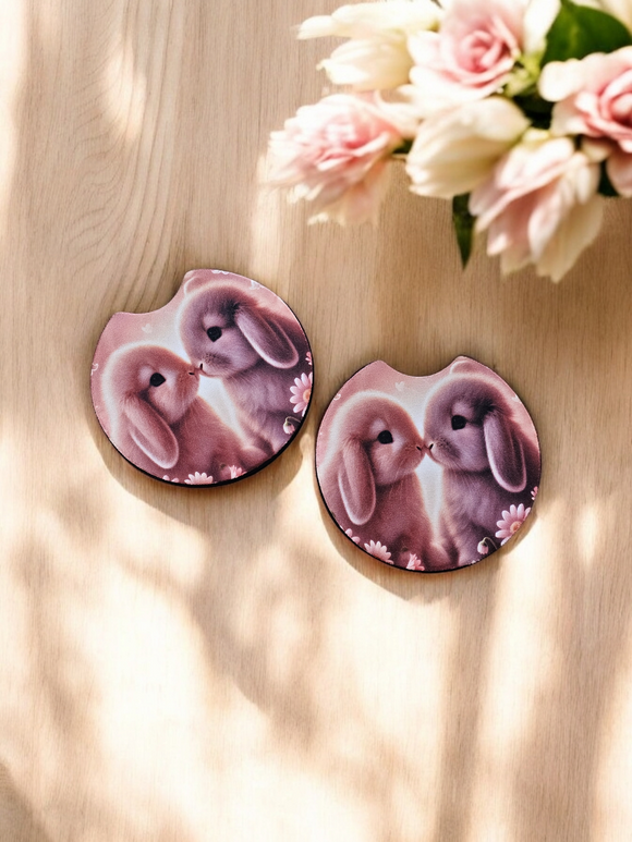 Car Coasters - Two Bunnies
