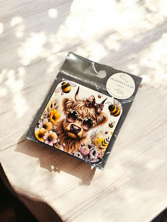Magnet - Highland Cow & Bees