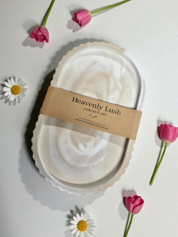 Large Oblong Dish - Coffee Swirl