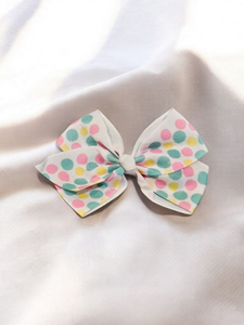 Kids Medium Hair bow - Coloured spots