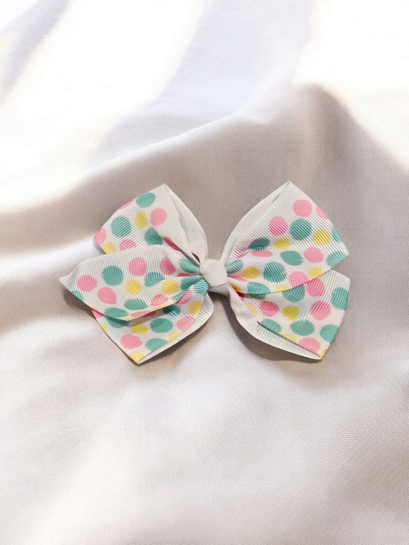 Kids Medium Hair bow - Coloured spots