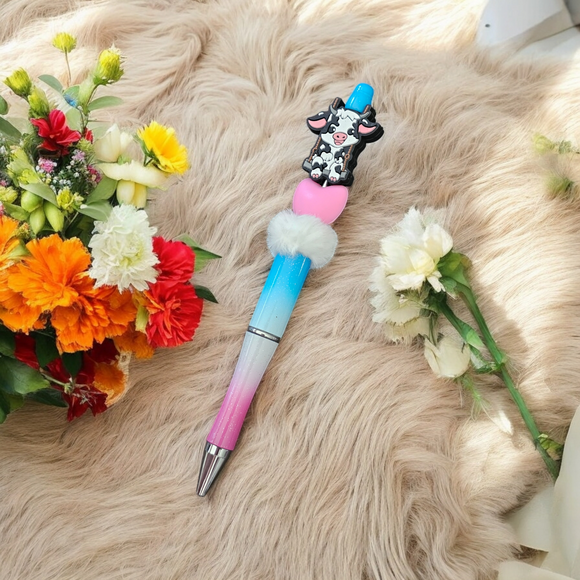 Beaded Pen - Cute Cow