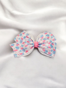 Kids Medium Hair bow - flamingo