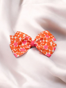 Kids Medium Hair bow - Red & Pink hearts