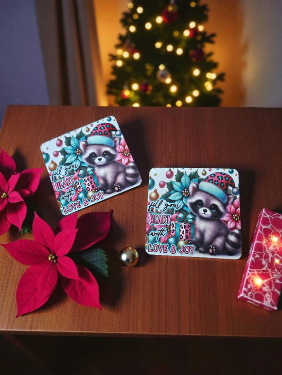 Coasters - Christmas Raccoon