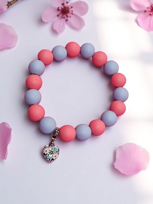 Silicone Bracelet - Heart Pendant