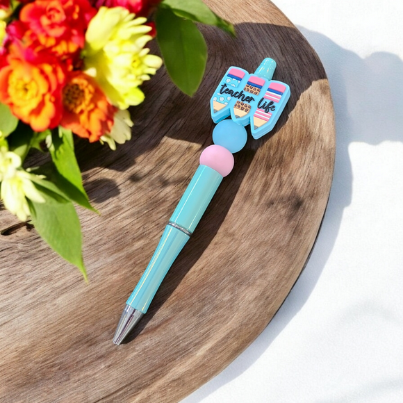 Beaded Pen - 'Teacher Life'