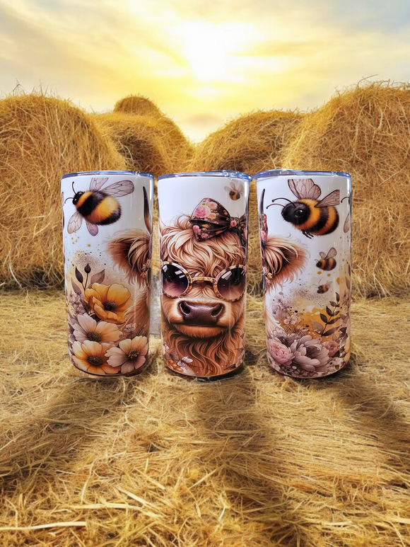 15oz - Highland Cow with Bees